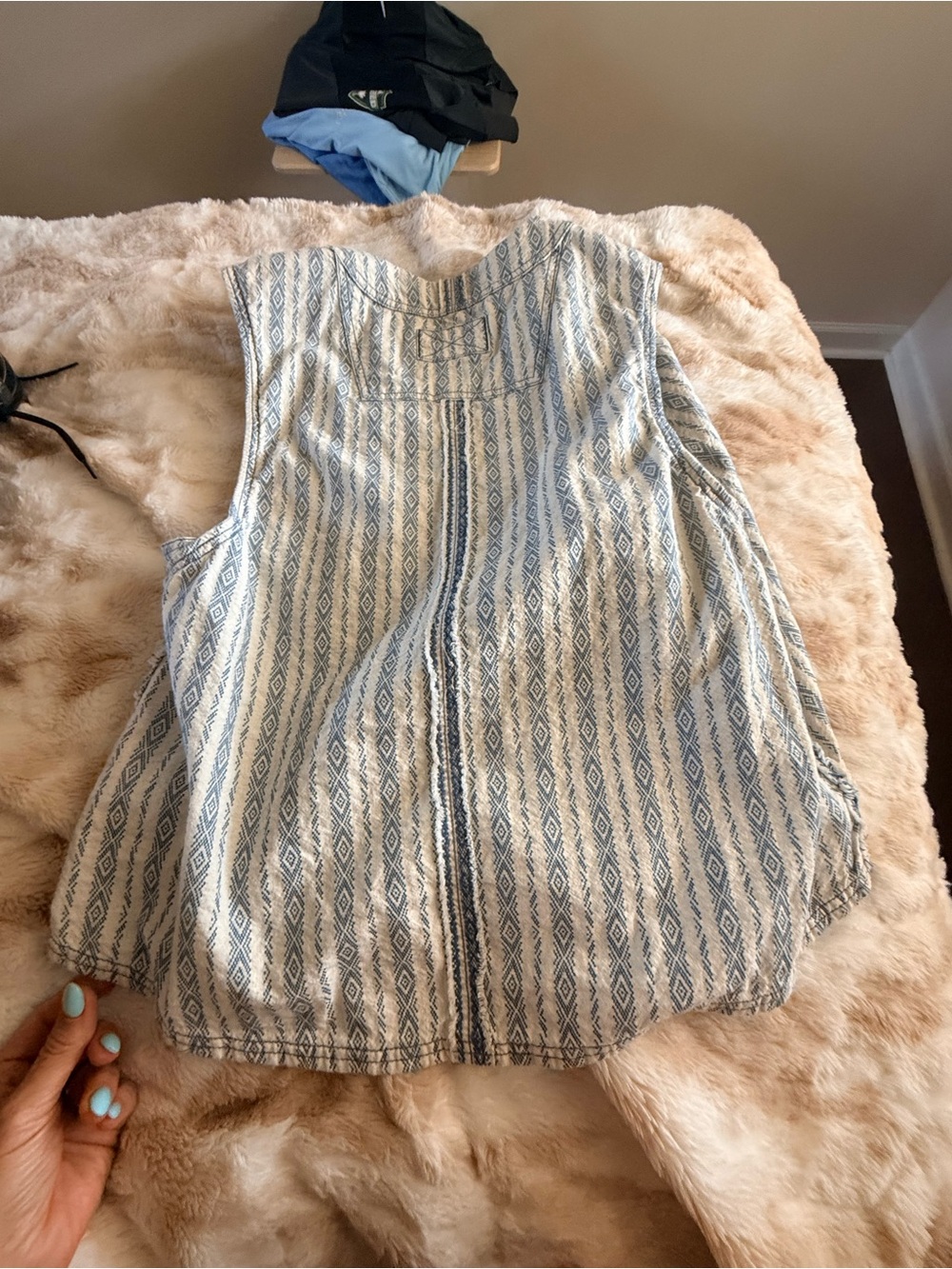 We The Free Blue & White Striped Button-Front Vest - Picture 4 of 7